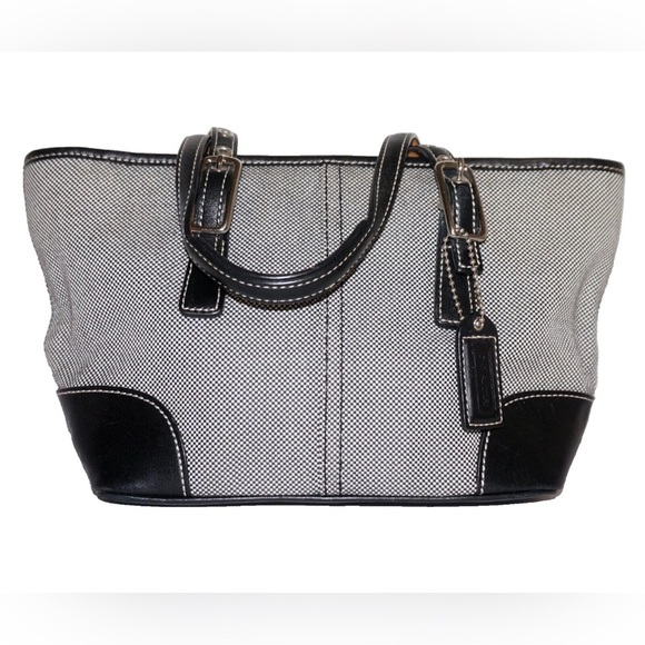 Vintage Coach Hampton Collection Mini Canvas Leather Handbag - Picture 11 of 11